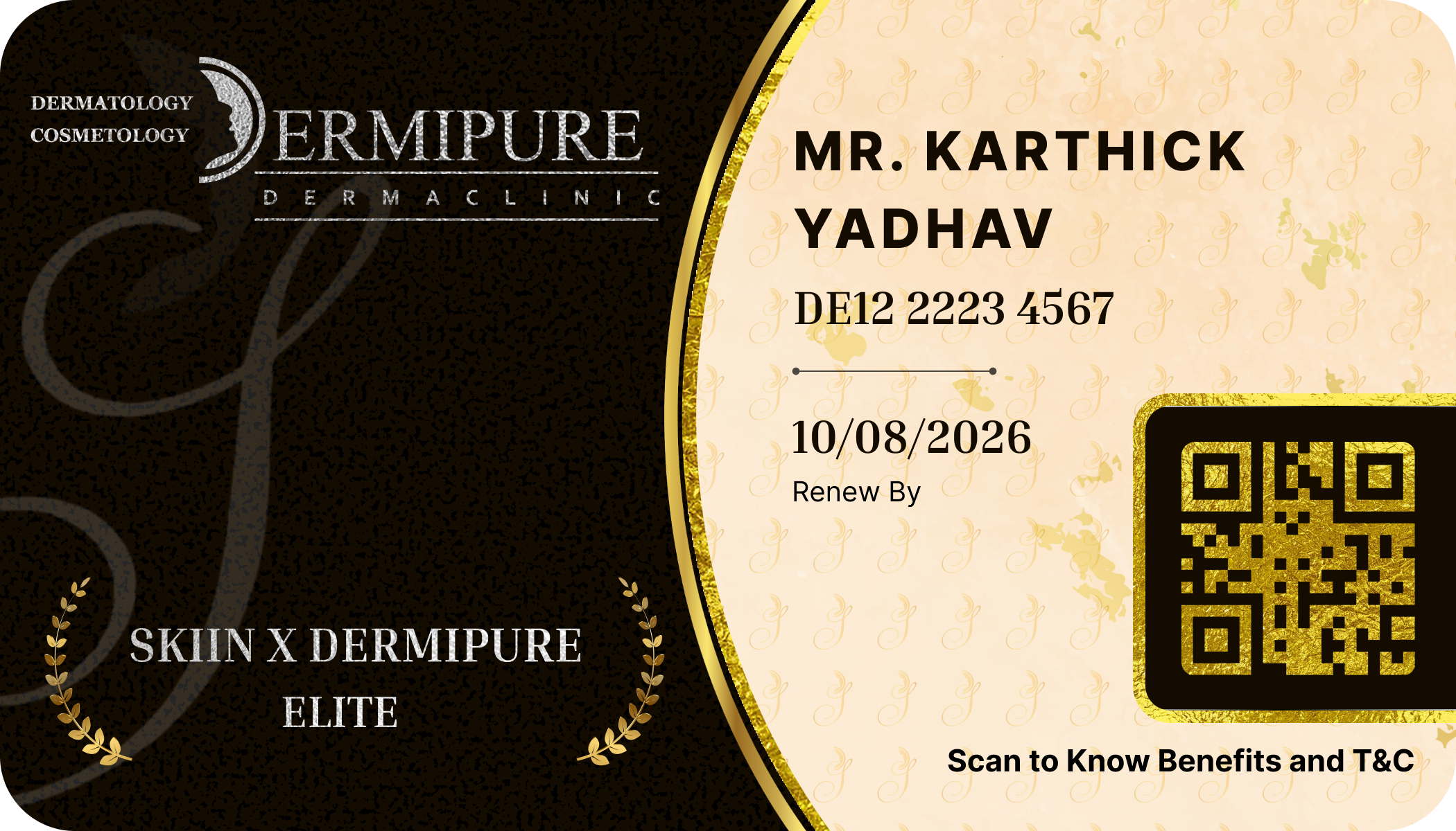 Front membership card